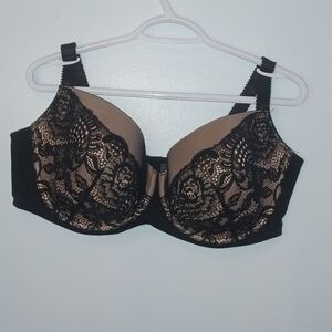 AOGLO Gisella Black Lace Bra 44DDD Full Coverage Underwire